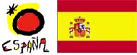 spanish logo and Spain flaf